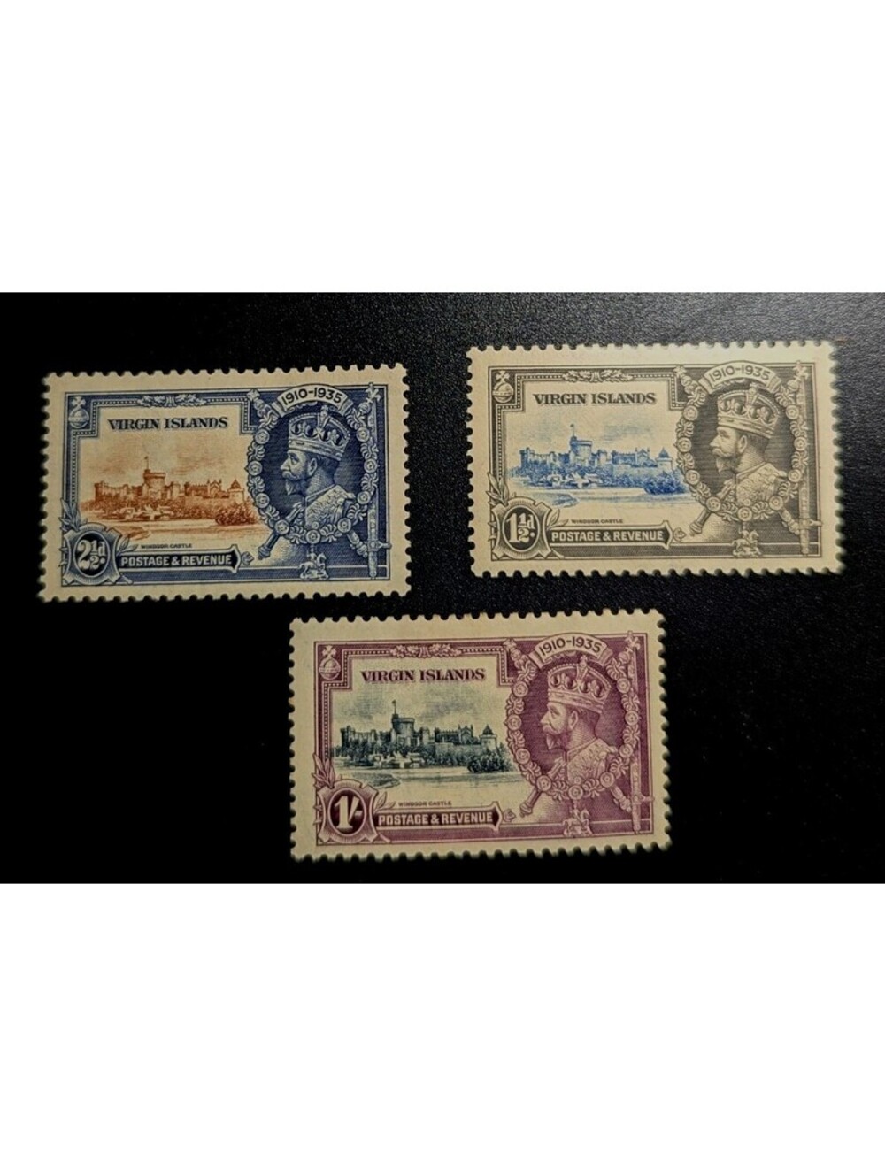 Virgin Islands Stamp Scott #70, 71, 72, Silver Jubilee, Set of 3, MLH, SCV$23.50